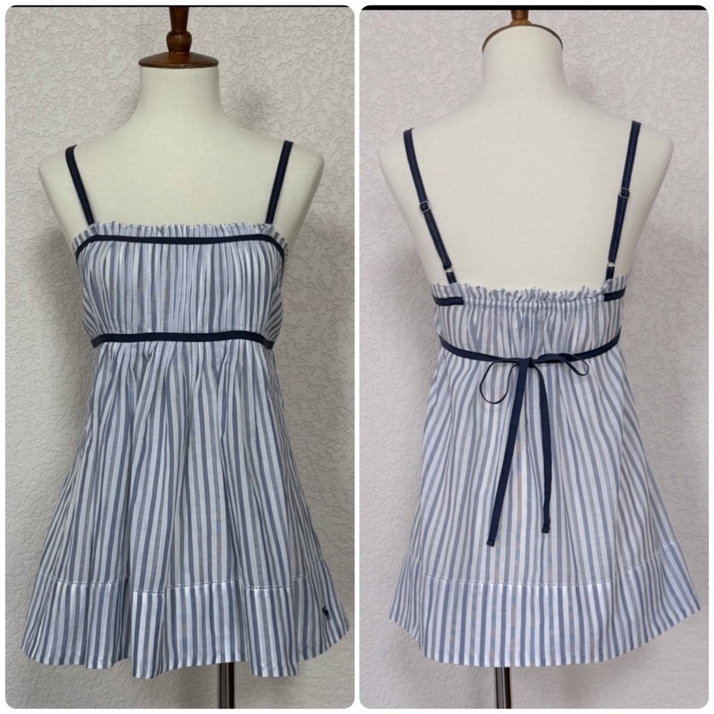 NWOT Abercrombie & Fitch blue and white stripe empire waist cami
